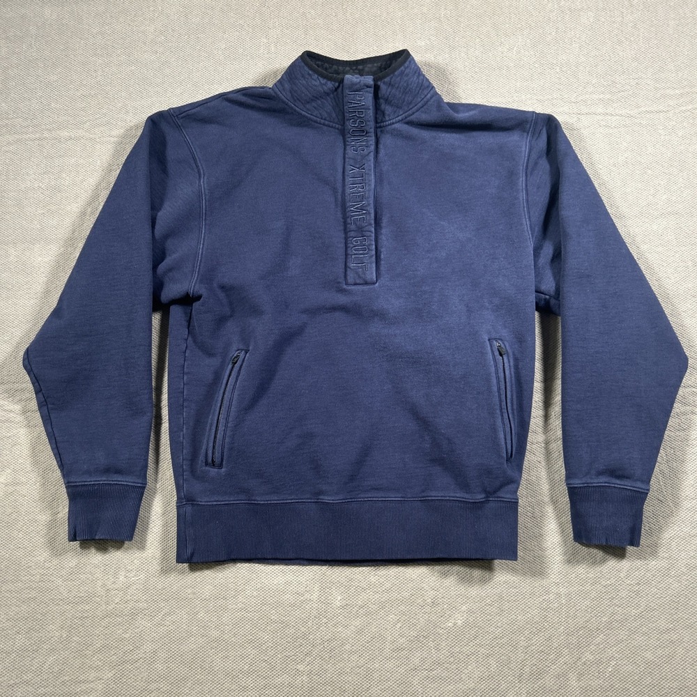 PXG Parsons Extreme Golf Blue 1/4 Zip Button Pullover Golf Jacket L Heavy